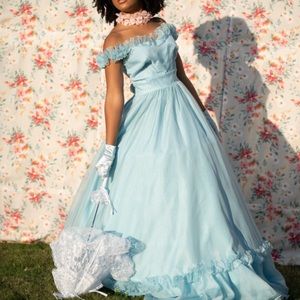 Vintage off the shoulder Cinderella Gown